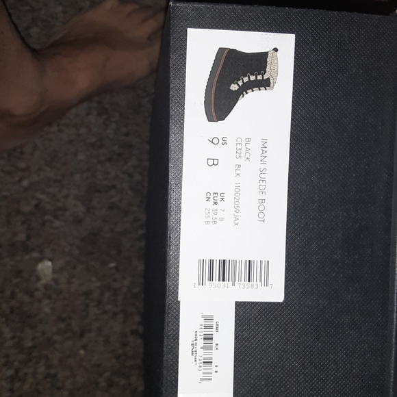 Coach Black Suede Boots with White Trim - Picture 3 of 4